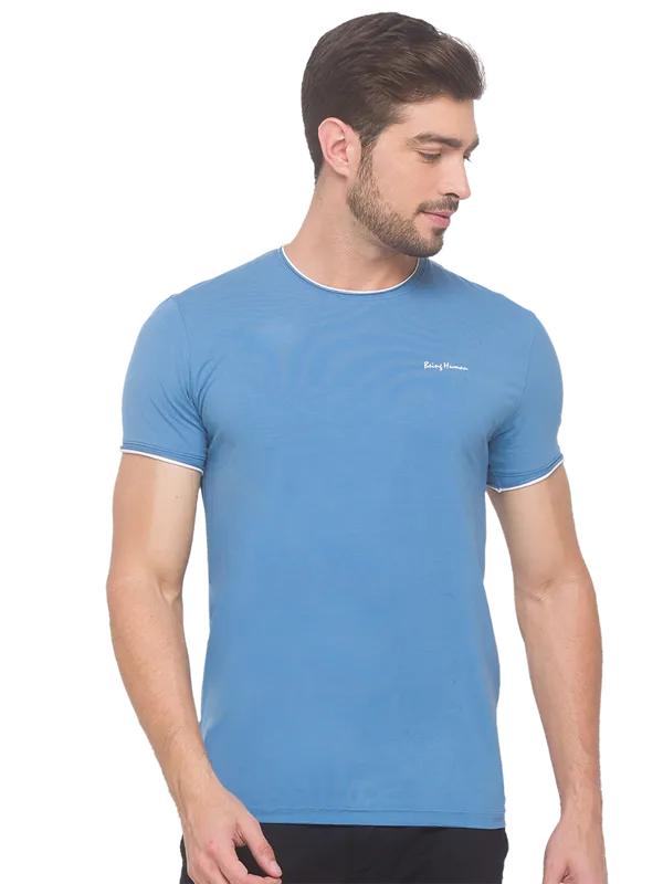 Being Human Clothing Men Regular Fit Crew Neck T-Shirts-Blue