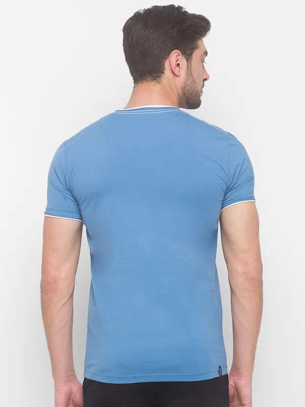 Being Human Clothing Men Regular Fit Crew Neck T-Shirts-Blue