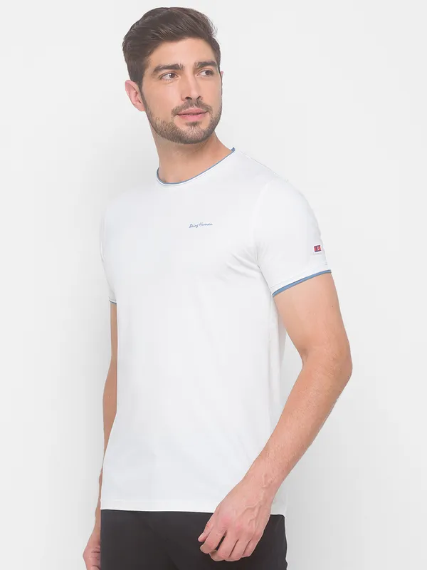 Being Human Clothing Men Regular Fit Crew Neck T-Shirts-White