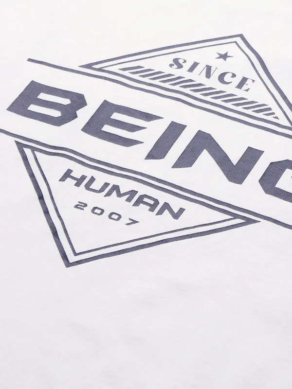 Being Human Slim Fit Men V-Neck T-Shirts-Blue Mel