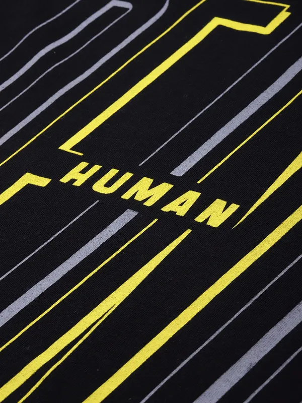 Being Human Regular Fit Men Crew Neck T-Shirts-Black