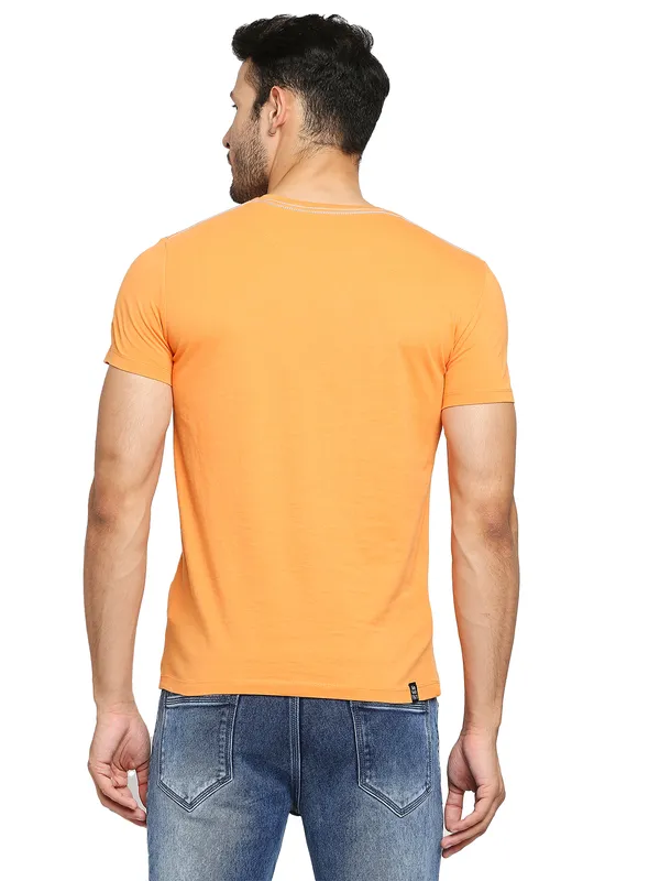 Being Human Regular Fit Men Crew Neck T-Shirts-Orange