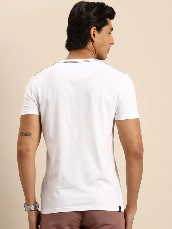 Being Human Regular Fit Men Crew Neck T-Shirts-White