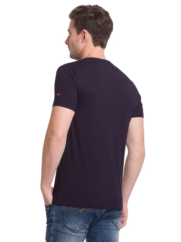 Being Human Clothing Men Regular Fit Crew Neck T-Shirts-Navy