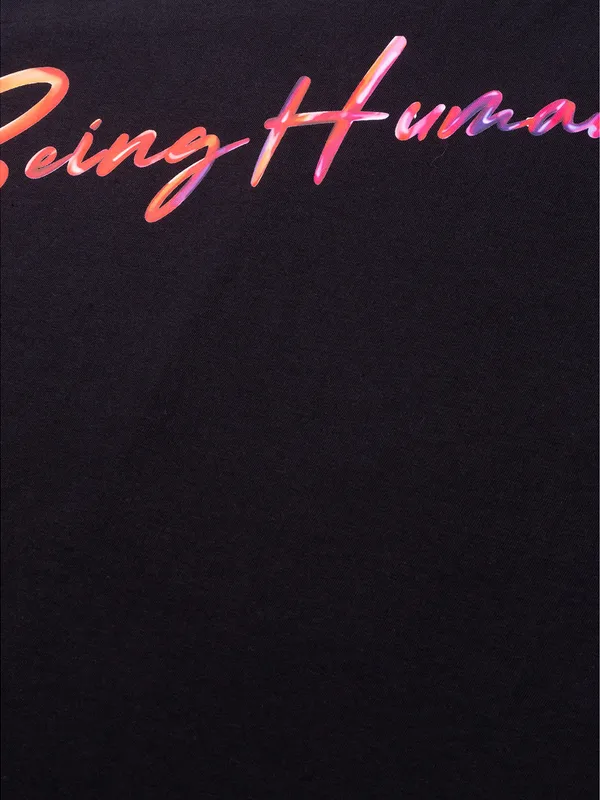 Being Human Clothing Men Regular Fit Crew Neck T-Shirts-Black