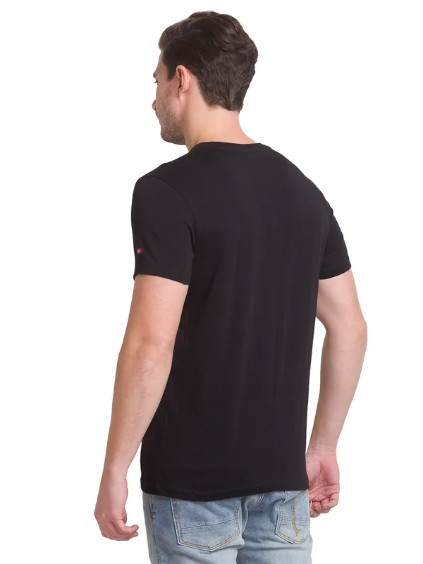 Being Human Clothing Men Regular Fit Crew Neck T-Shirts-Black