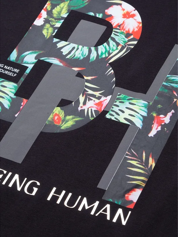 Being Human Regular Fit Men Crew Neck T-Shirts-Black