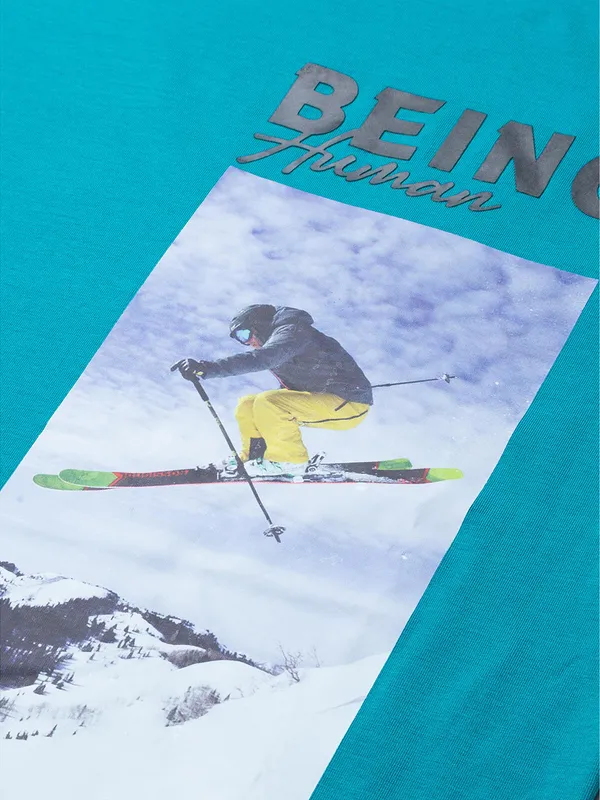 Being Human Clothing Men Regular Fit Crew Neck T-Shirts-Green