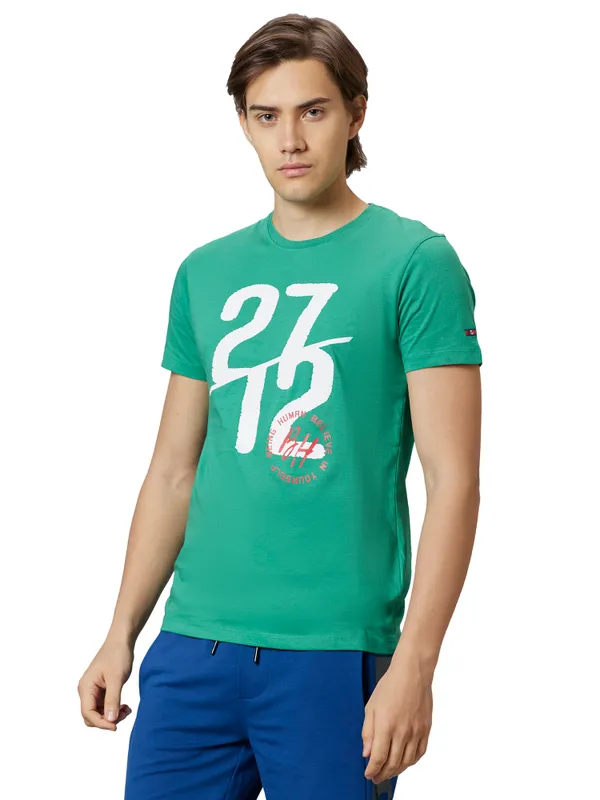 Being Human Regular Fit Men Crew Neck T-Shirts-Green