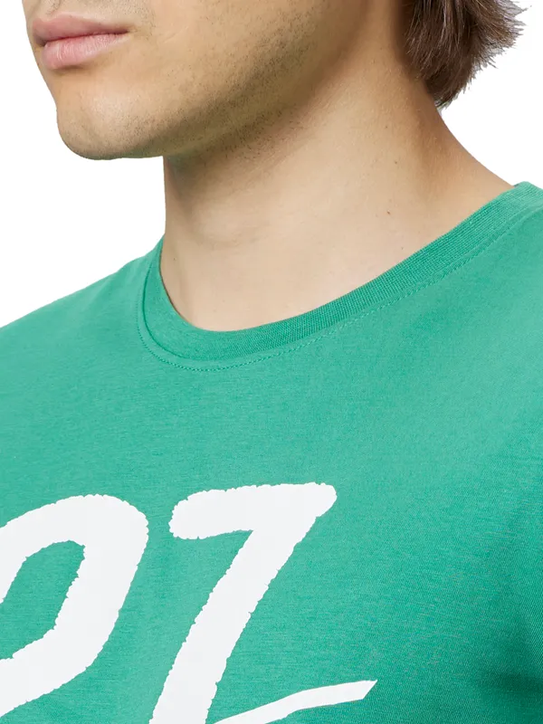 Being Human Regular Fit Men Crew Neck T-Shirts-Green