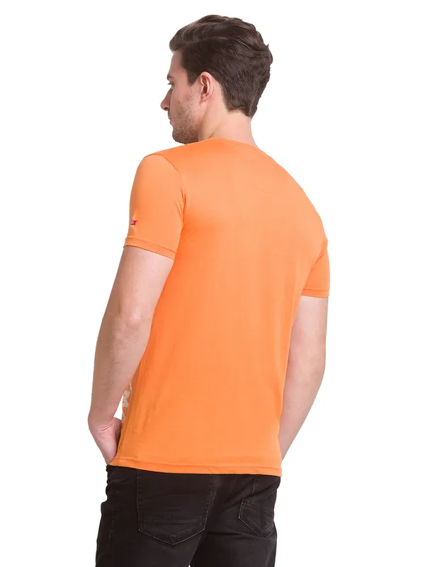 Being Human Regular Fit Men Crew Neck T-Shirts-Amberglow
