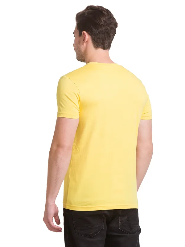 Being Human Regular Fit Men Crew Neck T-Shirts-Yellow