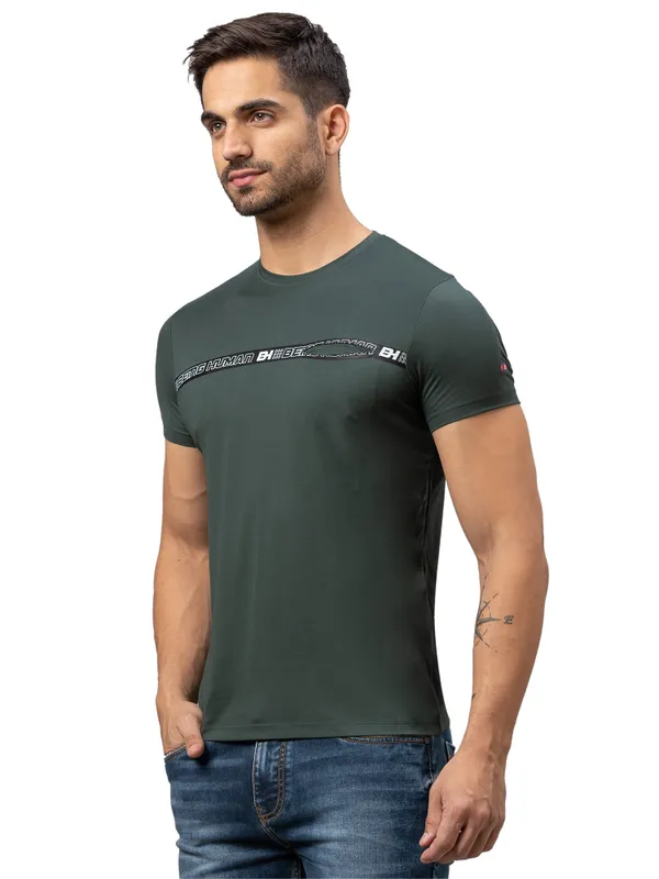 Being Human Regular Fit Men Crew Neck T-Shirts-Bayberry