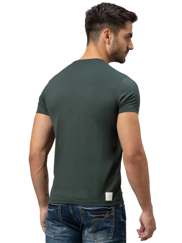 Being Human Regular Fit Men Crew Neck T-Shirts-Bayberry