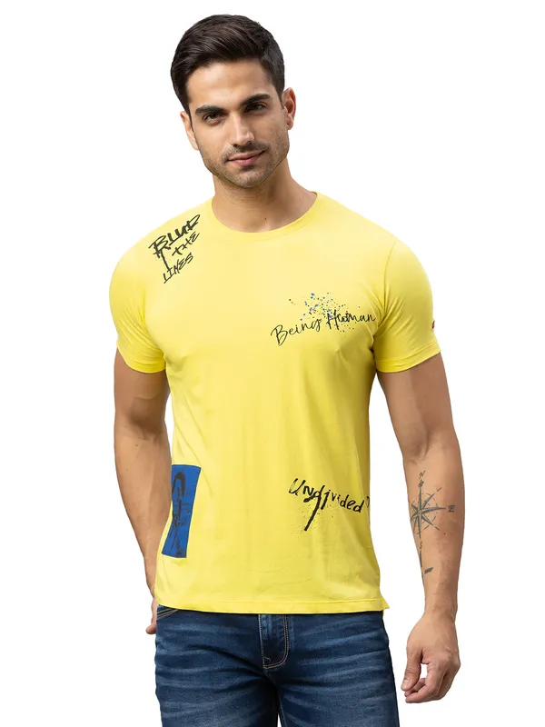 Being Human Clothing Men Regular Fit Crew Neck T-Shirts-Breezy Sun