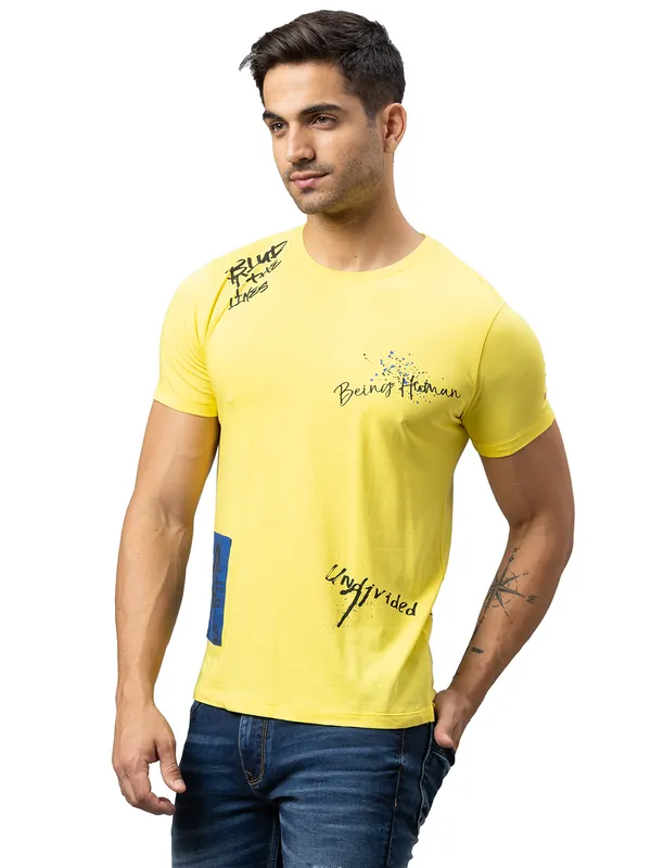 Being Human Clothing Men Regular Fit Crew Neck T-Shirts-Breezy Sun