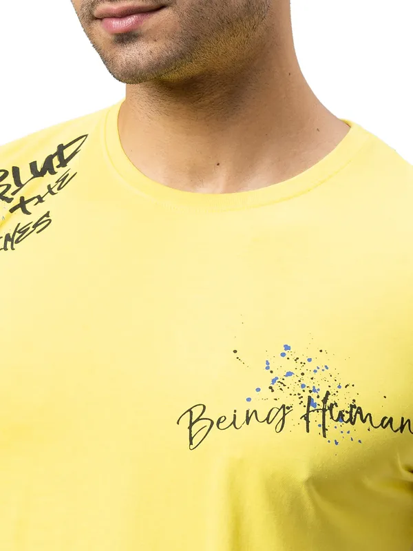 Being Human Clothing Men Regular Fit Crew Neck T-Shirts-Breezy Sun