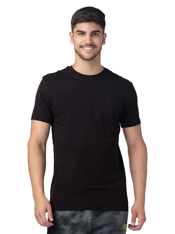 Being Human Regular Fit Men Crew Neck T-Shirts-Black