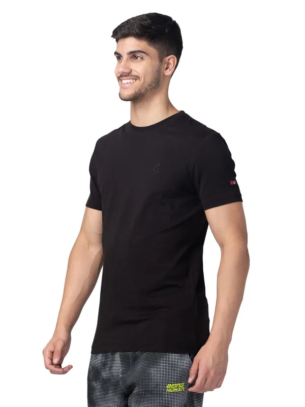 Being Human Regular Fit Men Crew Neck T-Shirts-Black