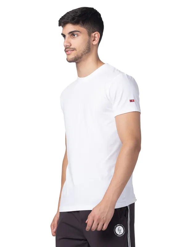 Being Human Regular Fit Men Crew Neck T-Shirts-White