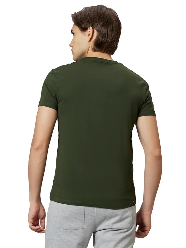 Being Human Regular Fit Men Crew Neck T-Shirts-Dk.Olive