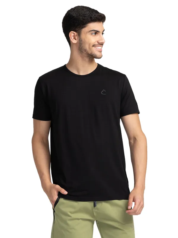 Being Human Regular Fit Men Crew Neck T-Shirts-Black