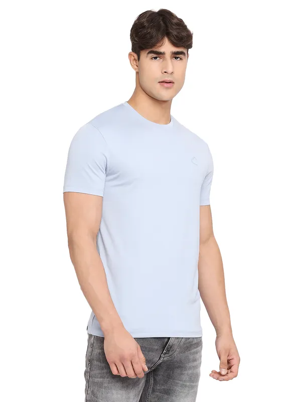 Being Human Regular Fit Men Crew Neck T-Shirts-Lt.Blue