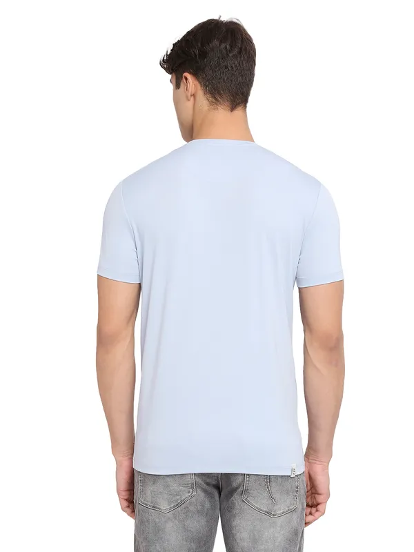 Being Human Regular Fit Men Crew Neck T-Shirts-Lt.Blue