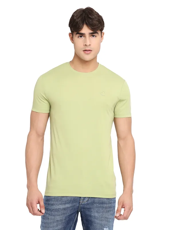 Being Human Regular Fit Men Crew Neck T-Shirts-Lt.Green