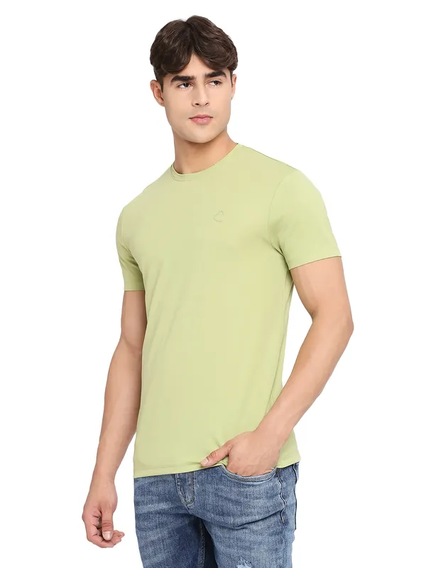 Being Human Regular Fit Men Crew Neck T-Shirts-Lt.Green