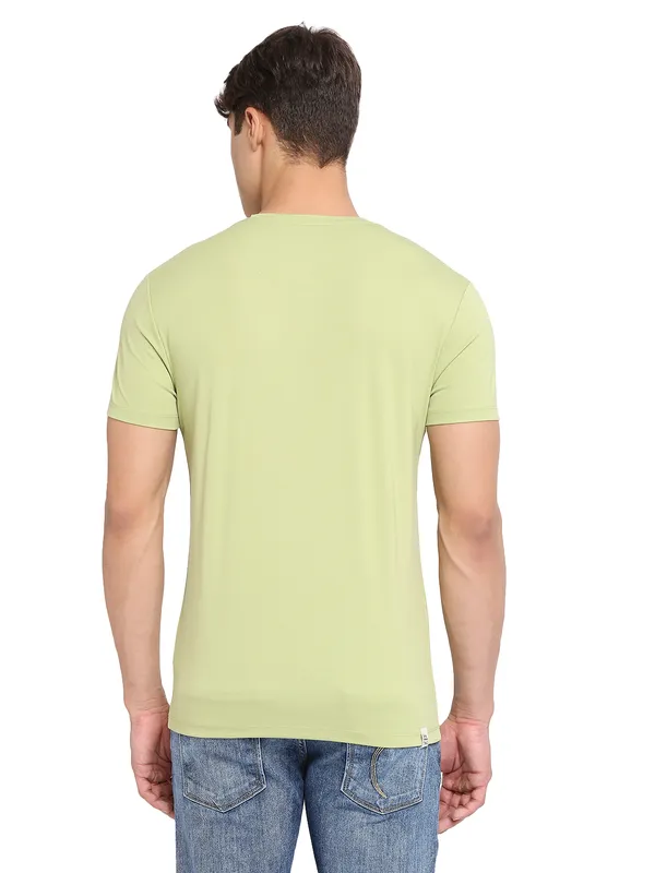 Being Human Regular Fit Men Crew Neck T-Shirts-Lt.Green