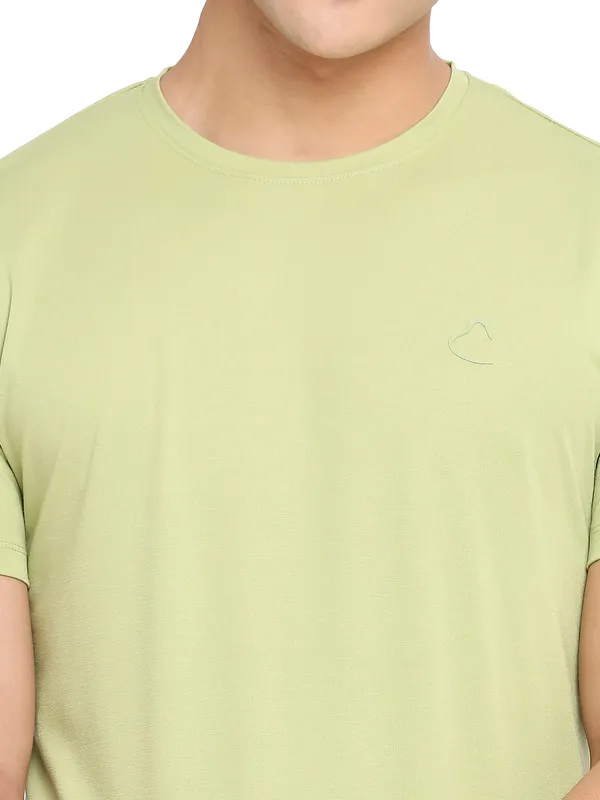 Being Human Regular Fit Men Crew Neck T-Shirts-Lt.Green