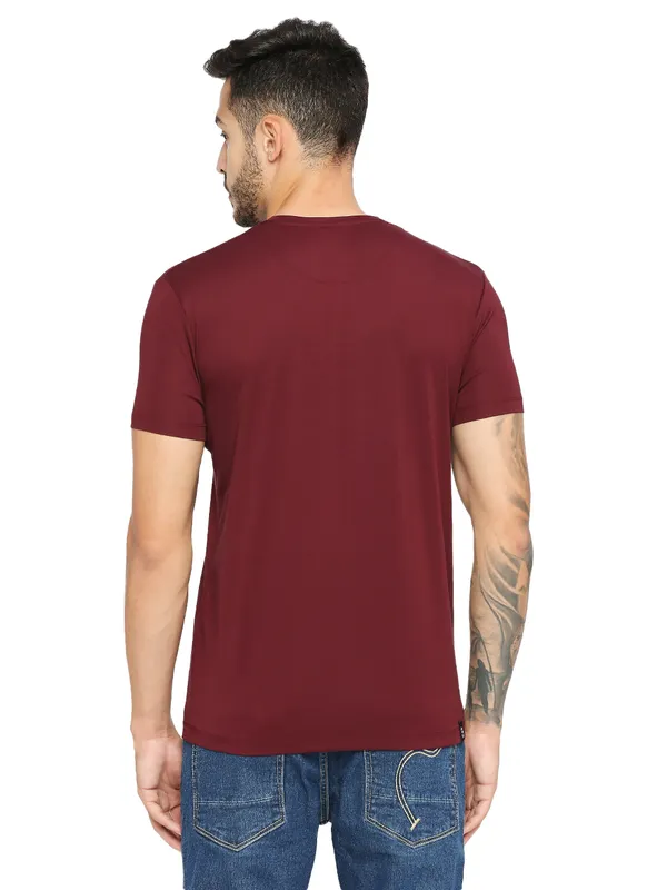 Being Human Regular Fit Men Crew Neck T-Shirts-Wine