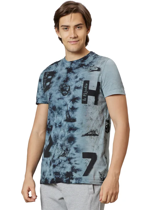 Being Human Regular Fit Men Crew Neck T-Shirts-Lt.Grey