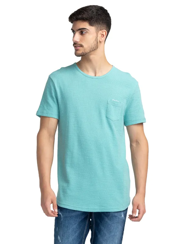 Being Human Regular Fit Men Crew Neck T-Shirts-Wasabi