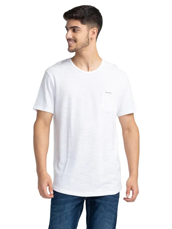 Being Human Regular Fit Men Crew Neck T-Shirts-White