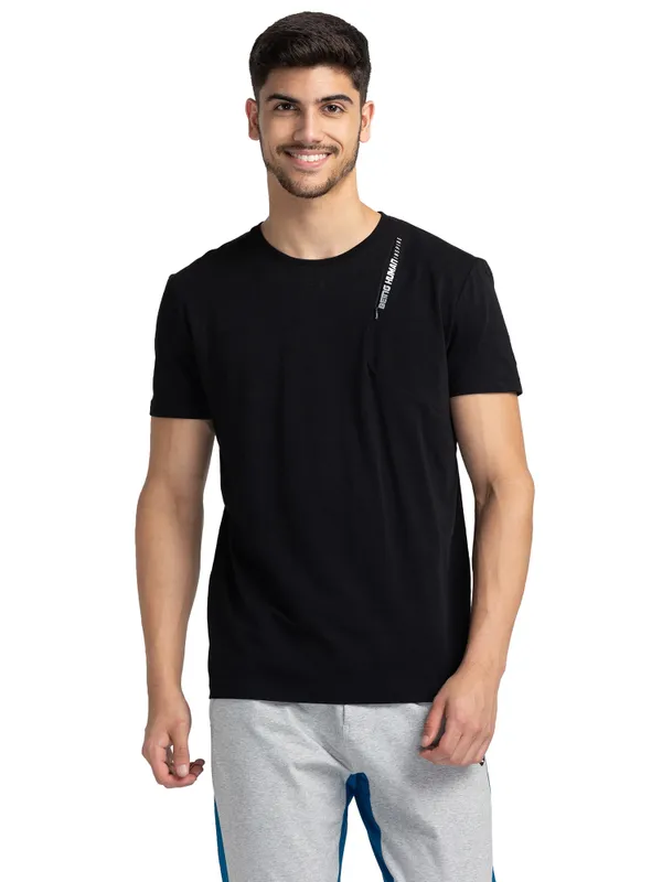 Being Human Regular Fit Men Crew Neck T-Shirts-Black