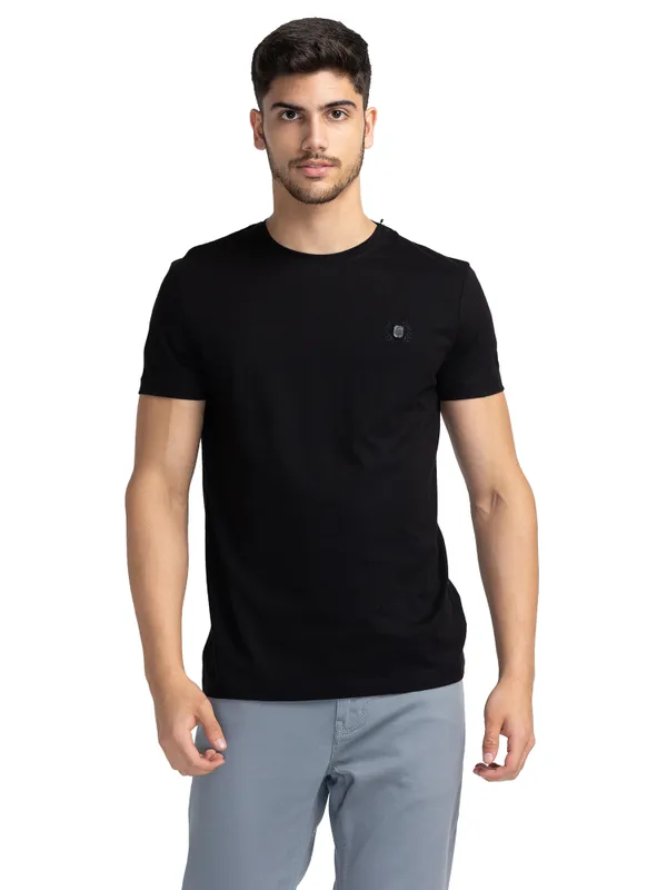 Being Human Regular Fit Men Crew Neck T-Shirts-Black