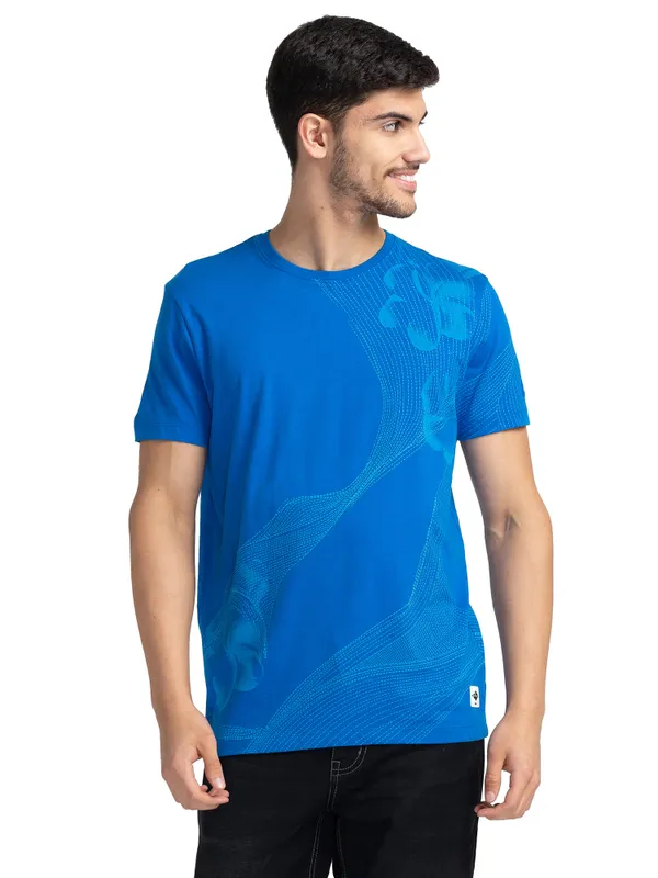 Being Human Regular Fit Men Crew Neck T-Shirts-Victoria Blue