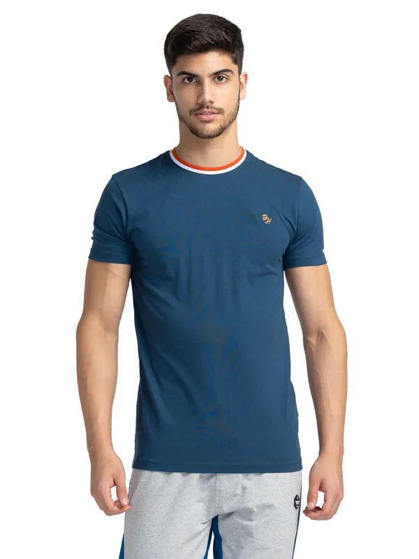 Being Human Regular Fit Men Crew Neck T-Shirts-Navy