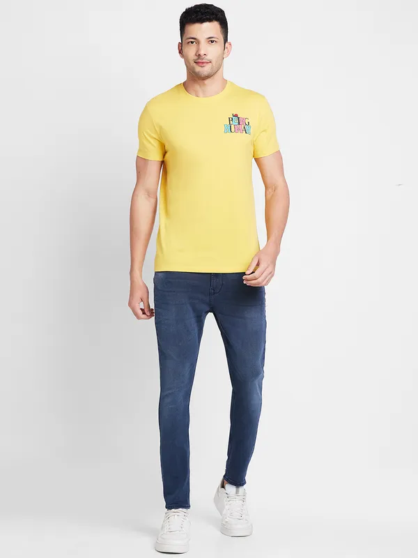 Being Human Clothing Men  T-Shirts-Yellow