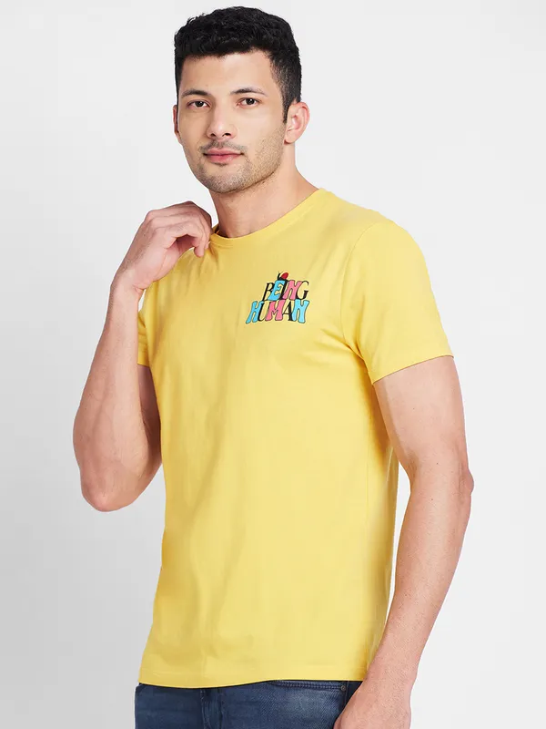 Being Human Clothing Men  T-Shirts-Yellow