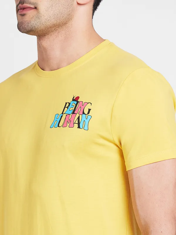 Being Human Clothing Men  T-Shirts-Yellow