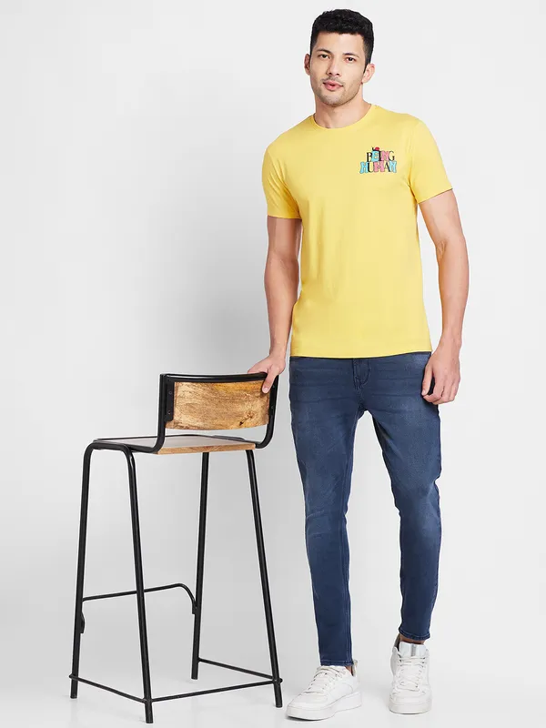 Being Human Clothing Men  T-Shirts-Yellow