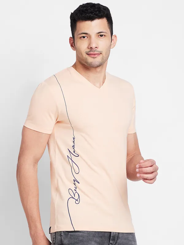 Being Human Clothing Men  T-Shirts-Apricot