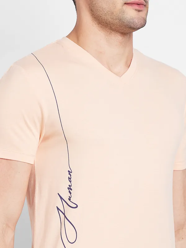 Being Human Clothing Men  T-Shirts-Apricot