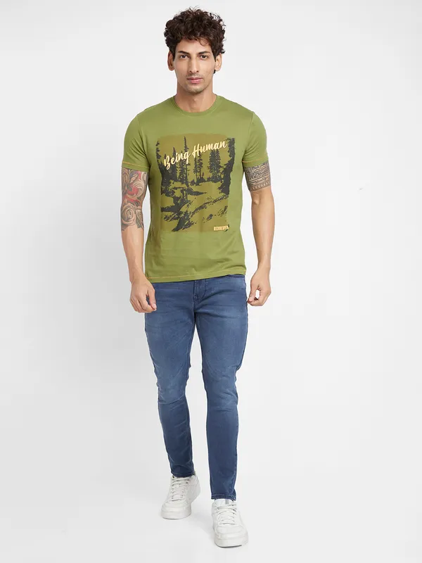 Being Human Men  T-Shirts-Moss