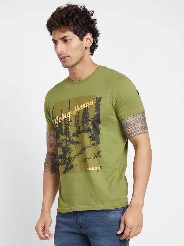 Being Human Men  T-Shirts-Moss