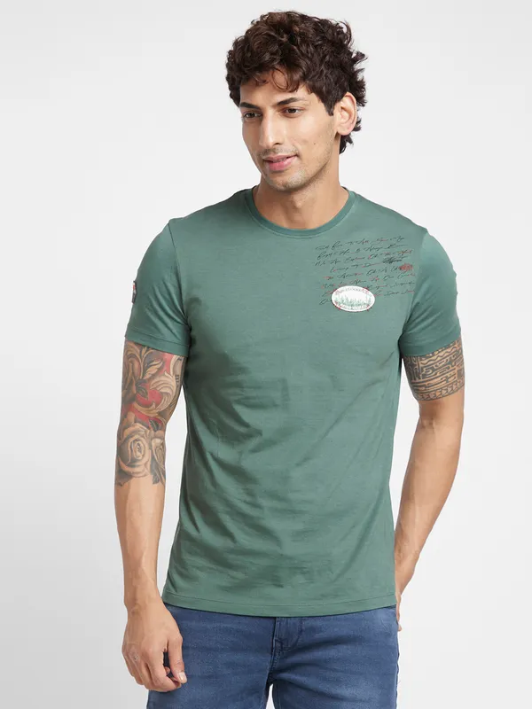 Being Human Clothing Men  T-Shirts-Forest Green