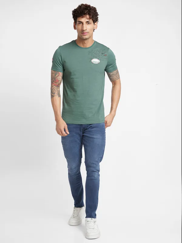 Being Human Clothing Men  T-Shirts-Forest Green